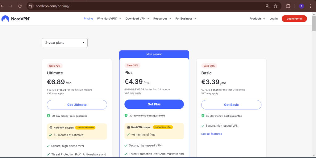 Pricing & Plans Nordvpn