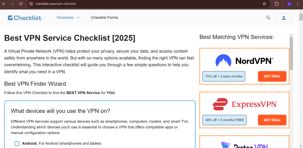 Best VPN Service Checklist [2025] NordVPN